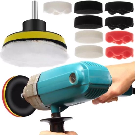 Xtrobb Polijstspons - 12x stuks - D80 mm - polijsten/waxen - 3000 tpm