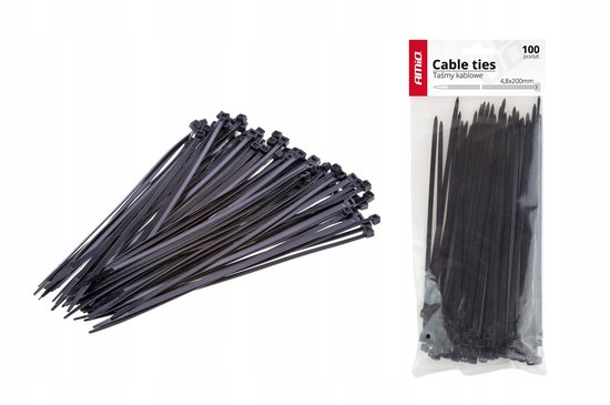 Zwarte Kabelbinders 2,5x150mm - 100 Stuks