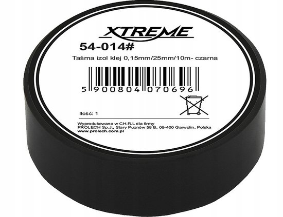 XTREME PVC Isolatietape 0,15mm x 25mm x 10m Zwart