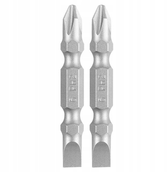 GRAPHITE Dubbelzijdige Bits PH2 x SL6 50mm - 2 Stuks