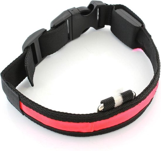 Halsband voor Honden en Katten LED-Lichtgevend 34-42cm - Rood