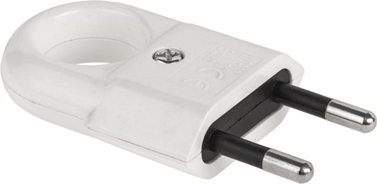 Elgotech WTP2C - Platte Stekker - Zonder Aarding - Wit