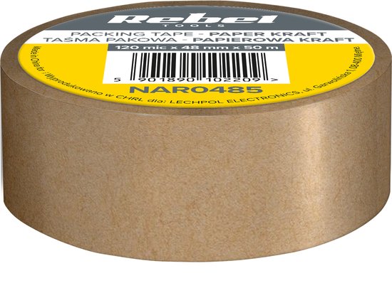 REBEL - Kraft Papieren Verpakkingstape - 120mic - 48mm - 50m