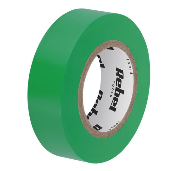 Rebel PVC Isolatietape 19mm x 18.3m Groen - 0.13mm Dik