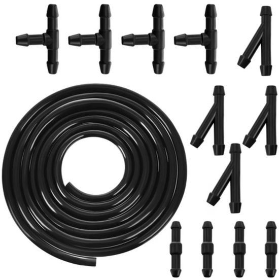 Xtrobb Auto ruitensproeier reparatieset met 2 m slang, rechte koppelingen, T-stukken en Y-stukken voor lekkende sproeierleiding