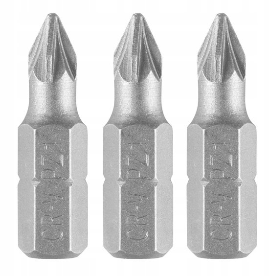 GRAPHITE Biten PZ1 x 25mm, 3 Stuks - CrV Staal