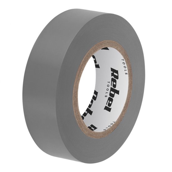 Rebel PVC Isolatietape 19mm x 18.3m Grijs - Duurzaam en Flexibel