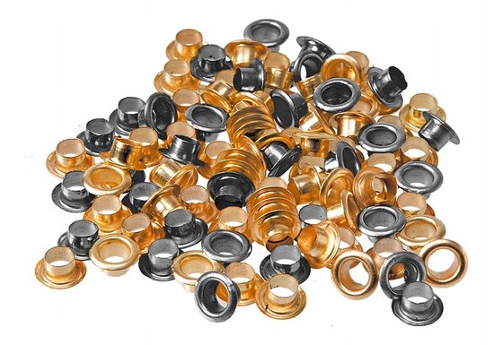 200 stuks ringklinknagels 5 mm goud en zilver