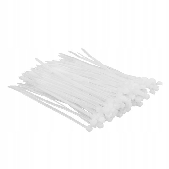 Kabelbinders 2,5 x 100 mm - 100 stuks - Wit