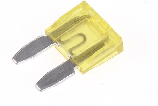 50x Steekzekering - Mini - 20A zekering - Geel - 11x16mm - Geschikt voor o.a. auto / camper / boot / truck