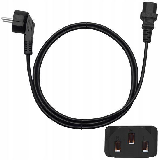 Netkabel C13 voor PC, Monitor, Printer, TV - 1,5m