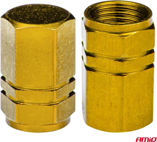 Aluminium ventieldopje geel 4 stuks