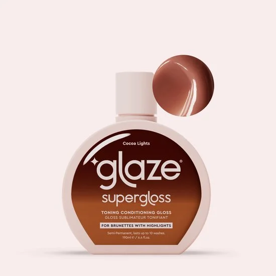 Glaze Hair Super Gloss - Color Conditioning Gloss - COCOA LIGHTS- voor middelbruin tot donkerbruin haar met highlights - Semipermanent