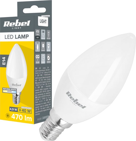 Rebel Serie - LED Lamp - 5W - 4000K - E14