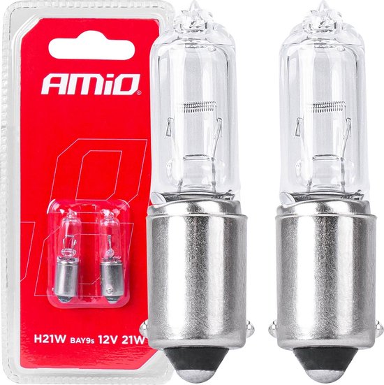 AMiO H21W Wit Halogeen Verlichting 21W BAY9S (set) [Kentekenverlichting - Interieurverlichting]