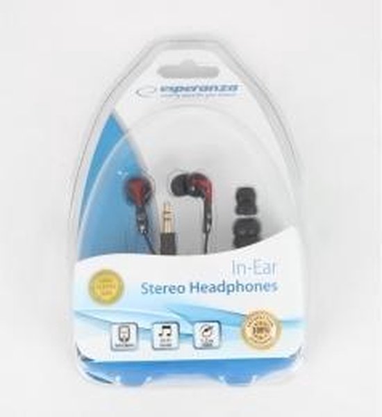 Esperanza EH123 hoofdtelefoon/headset Hoofdtelefoons In-ear Zwart, Rood