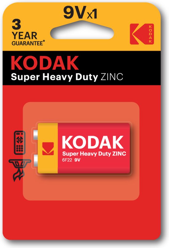 Kodak CTA 30953437 huishoudelijke batterij Wegwerpbatterij 9V Zinkchloride