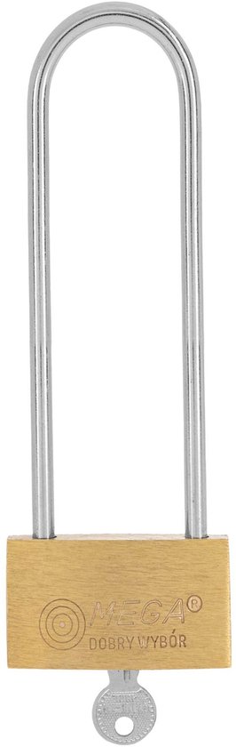 MEGA Messing Hangslot met Lange Beugel 40mm - 3 Sleutels