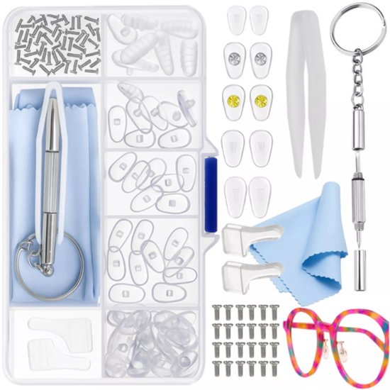Trizand Brillen Reparatieset 126-delig – Incl. Neuspads & Schroeven