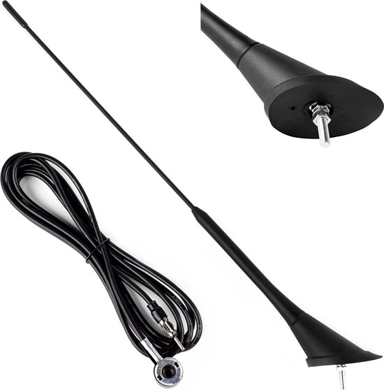 Autoantenne 40cm 5mm adapter 3m snoer - Auto antenne