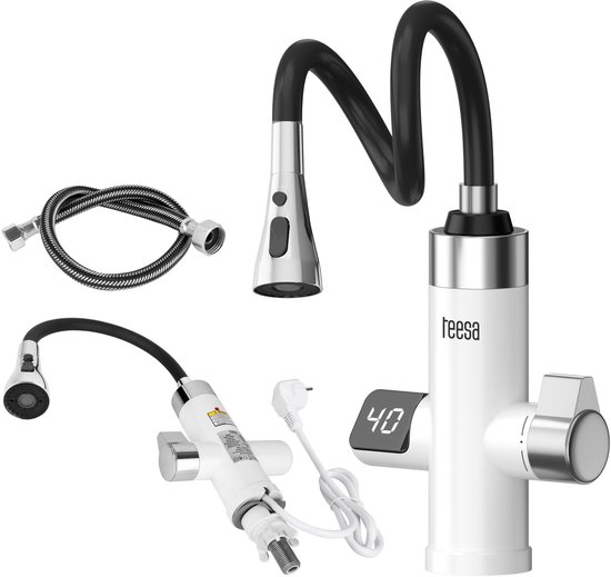 Teesa - Doorstroom Waterverwarmer - Flexibele Uitloop - 3000W - IPX4