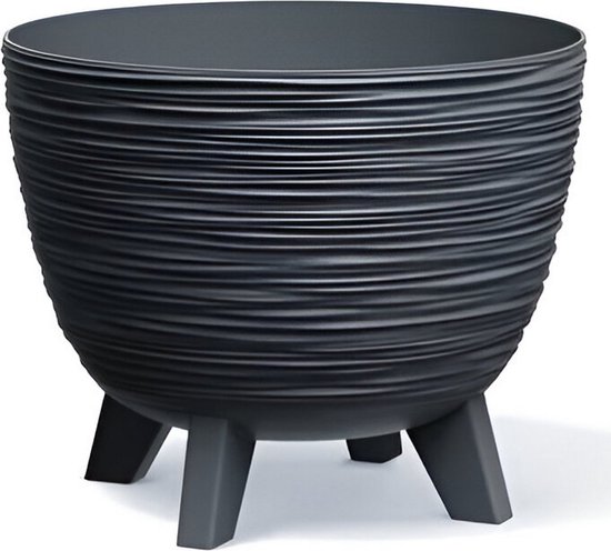 Prosperplast Furu Eco Wood-Naturo - Bloempot met pootjes / Plantenbak - UV-bestendig ⌀ 395mm - Antraciet