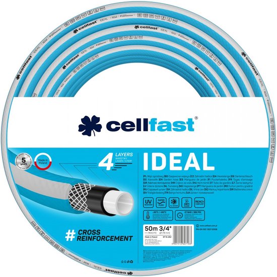 Cellfast IDEAL - Tuinslang 4 lagen - 3/4" - 50m - Blauw