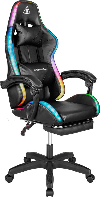 Krüger&Matz KM0790BLED - GX-150 game stoel met LED verlichting - gaming chair - gamingstoel - RGB - zwart