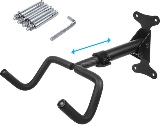 Maclean - Fiets muurbeugel - Fietsenrek - Wandmontage / Ophangsysteem - max. belasting 30kg - Zwart