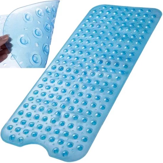 Ruhhy Antislip Badmat 100x40 cm - Blauw, Veilig en Comfortabel