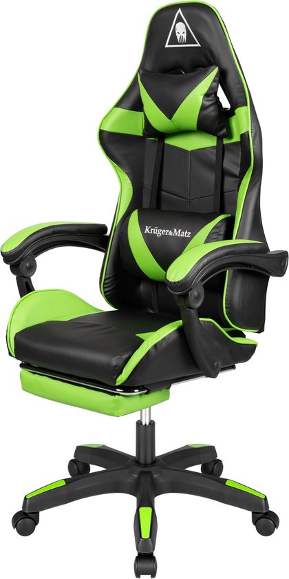 Krüger&Matz KM0790GREEN - Warrior GX-150 gaming stoel, groen-zwart