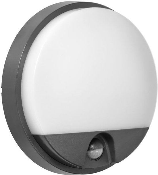 Buitenlamp met Bewegingssensor AGAT – Tuinverlichting 4000K – Buitenverlichting met IP54 - Muurlamp 1100lm – Wandlamp buiten IK08 - Antraciet