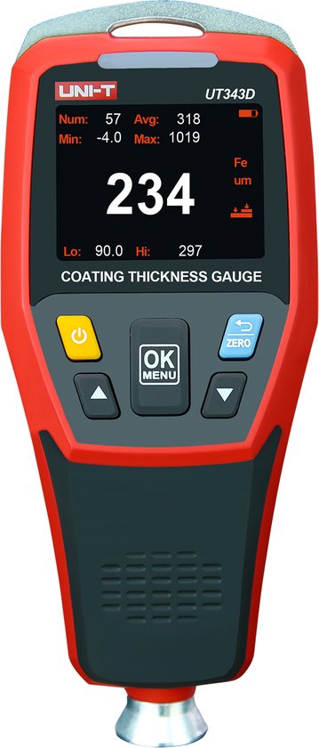 Uni-T UT343D - Dikkemeter - 0~1250 um - 2'' TFT LCD - Auto rotatie