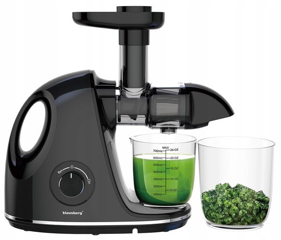 Klausberg Slow Juicer KB-7861 – 150W | Cold Press | Stille Juicer voor Groente, Fruit & Kruiden – BPA-vrij – Zwart - 700ml