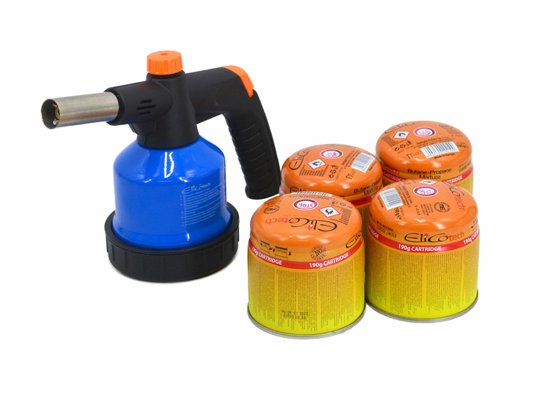 Elico RK-5004 Serie - Soldeerbrander - Piezo Ontsteking - 4 Gaspatronen - Butaan/Propeaan