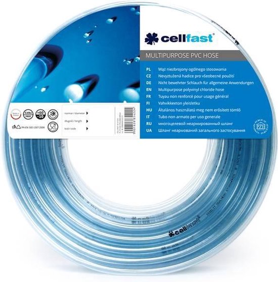 Cellfast Universele slang transparant PVC 6,0 x 1,5 mm, 50 m lang