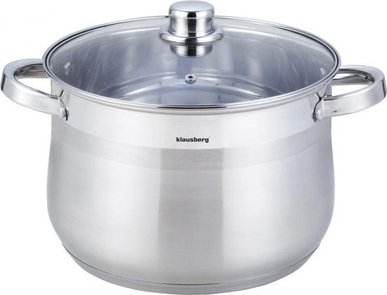 Klausberg 7168 - soeppan met deksel - 22,4L - Ø34 cm - RVS - inductie - alle warmtebronnen