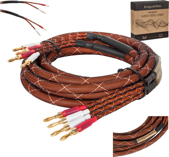 Krüger&Matz KM0335 Serie - Luidsprekerkabel - 5m - Koperen Kern - Bananenstekkers