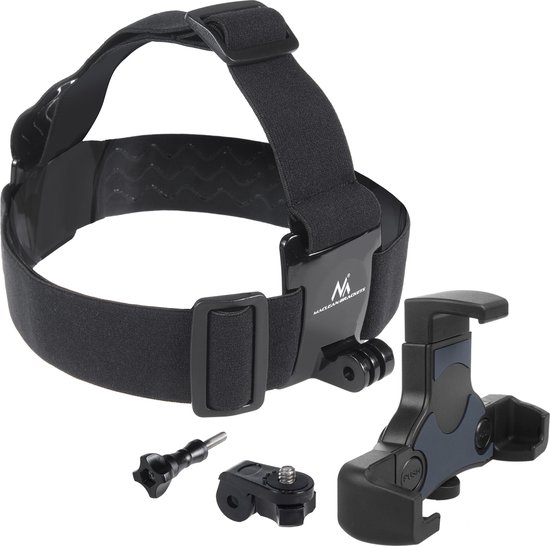 Maclean MC-448 - Sporthoofdband / telefoonhouder - Draaibaar voor mobiele telefoon en camera / Universeel- Zwart