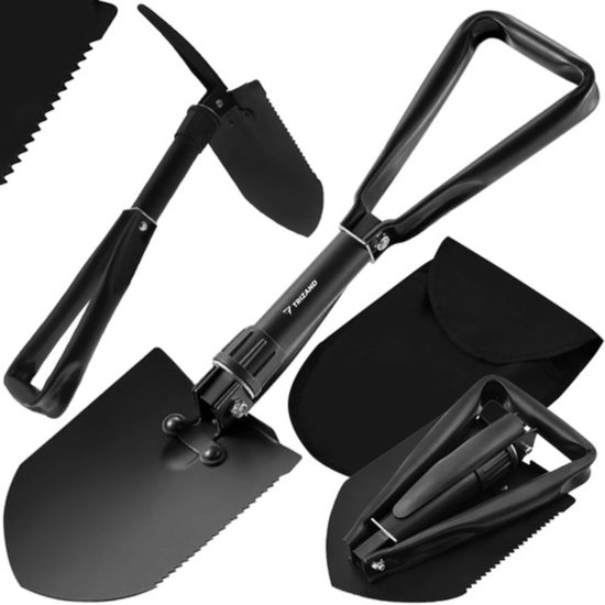 Trizand Opvouwbare Schop - 3-in-1 Gereedschap met Houweel, Schop en Zaag