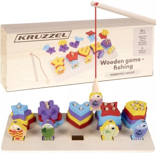 Kruzzel Houten Sorteerder - Vissen Vangen: Spelend Leren & Ontwikkelen
