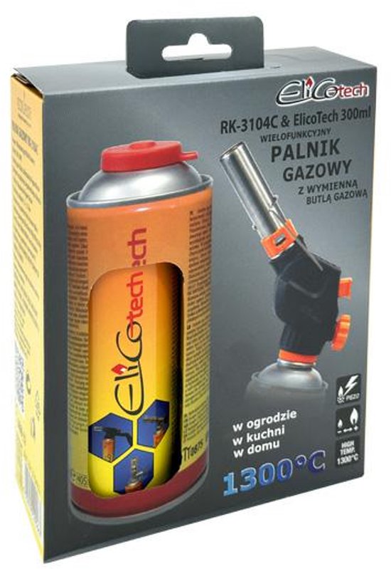 Elico RK-3104C - Gasbrander - Piezo-elektrische Ontsteking - Continuvergrendeling - Butan