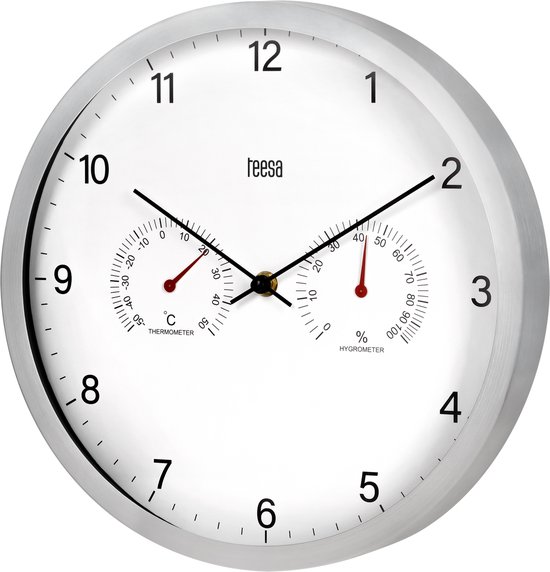 Teesa - Wandklok - 30 cm - Termometer - Hydrometer