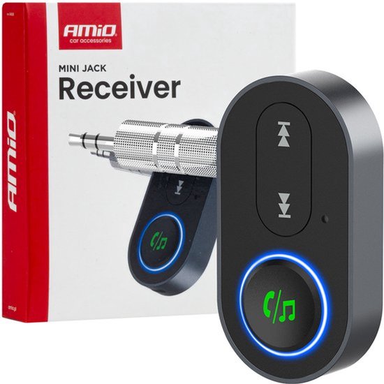 AMiO Draadloze Mini Audio Bluetooth Receiver Ontvanger – 3.5mm AUX Jack Muziekstreaming Handsfree