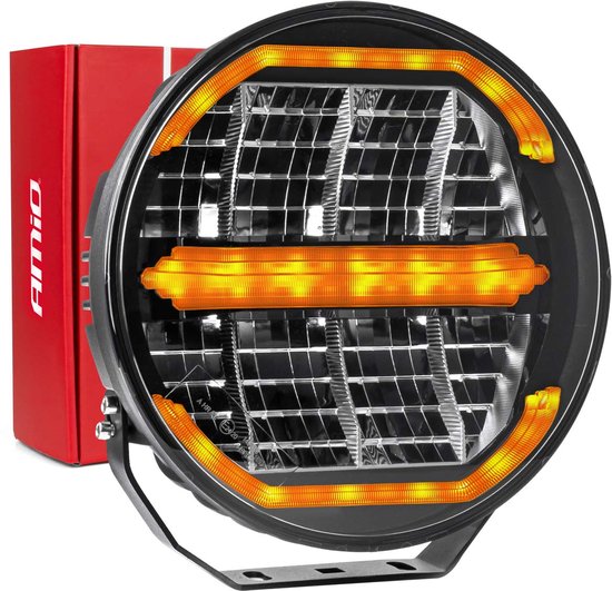 AMiO LED Werklicht Verstraler 112W 12V-24V Lange-afstandslamp met Positielicht voor Vrachtwagen, Offroad, Bouw en Landbouw