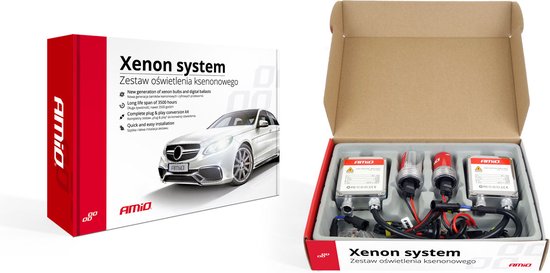AMiO HID Xenon H7 Verlichtingsset 8000K Ijsblauw - Ultra Helder Xenonlicht met Metalen Digitale AC Ballasten