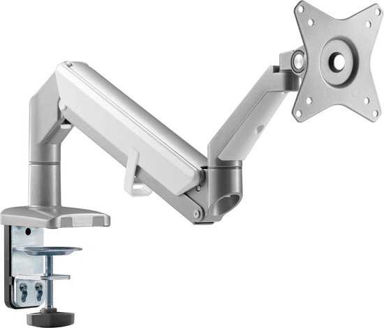 Ergo Office - Monitorbeugel met gasveer Tafelbeuge - Draaien 13"-32" tot 9kg VESA 75x75 100x100 (Grijs)