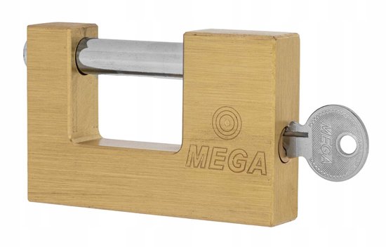 MEGA Mosiężna Kłódka Trzpieniowa 90mm - Hoge Beveiliging