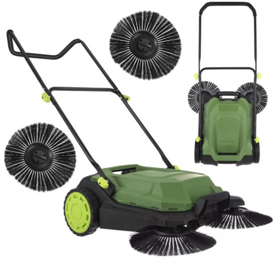 Gardlov Handmatige veegmachine voor terras, oprit en bestrating met 680 mm werkbreedte en capaciteit van 2100 m2 per uur