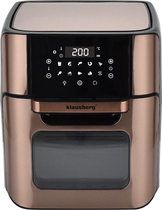 Klausberg KB-7598 - Elektrische Heteluchtfriteuse - 12 Liter - 1800W - Roosterfunctie